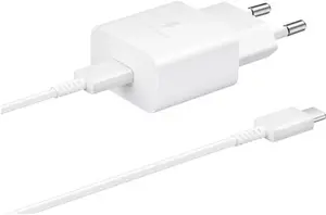 Nätladdare usb-c 15w pd afc + usb-c-kabel vit