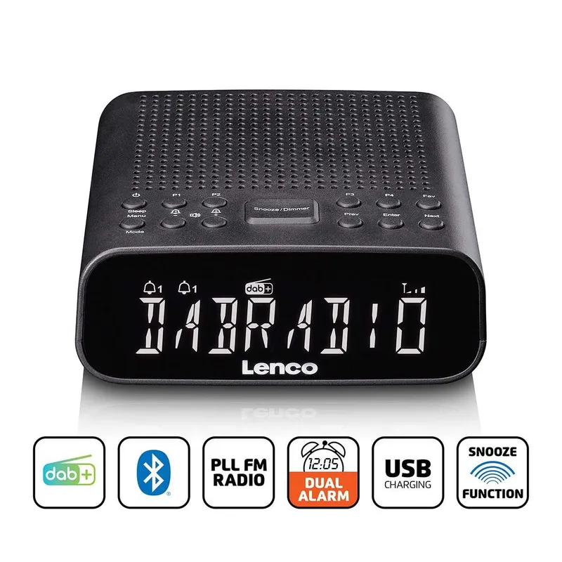 DAB+/FM-klockradio med Bluetooth och LCD-skärm