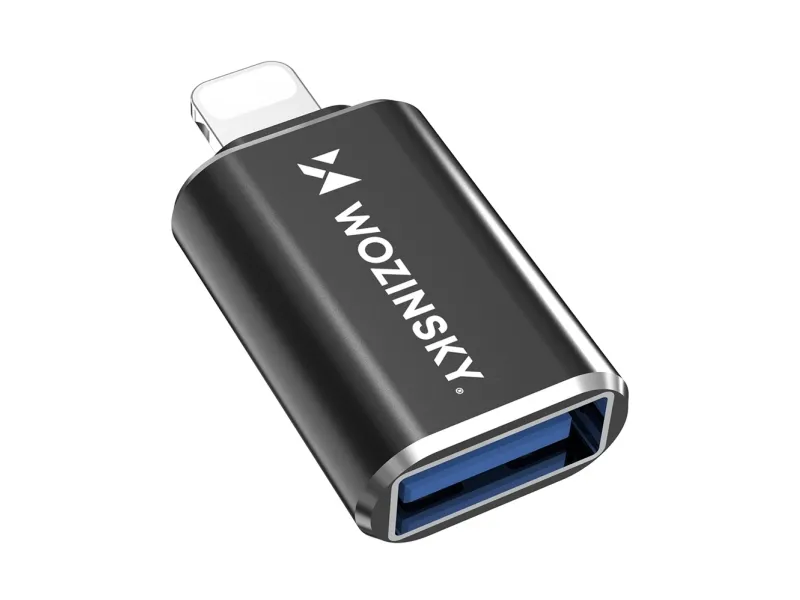 Wozinsky WALA-01 Lightning Adapter - USB-A OTG - Black