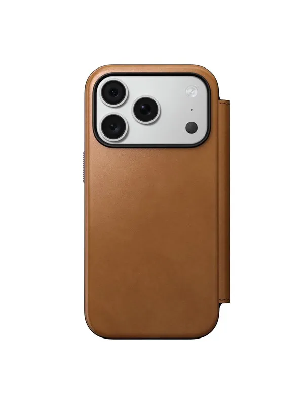 Nomad Modern Leather Folio - english tan - iPhone 18 Pro/17 Pro