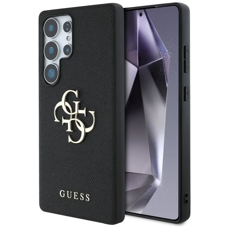 GUESS Grained Big 4G Logo Small Classic Logo case for Samsung Galaxy S25 Ultra black