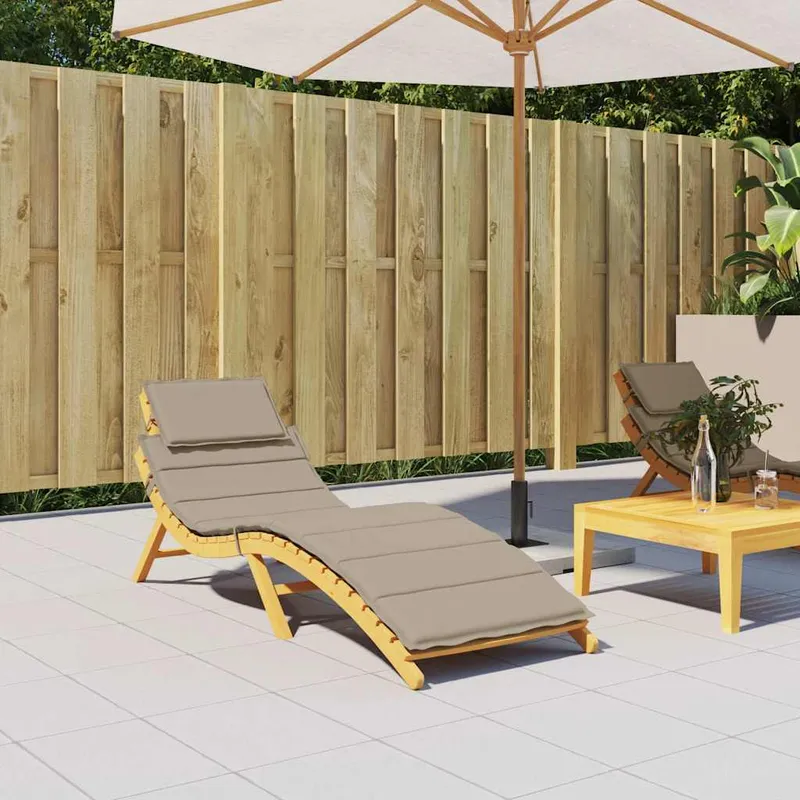 vidaXL Solsängsdyna taupe 186x58x4 cm oxfordtyg