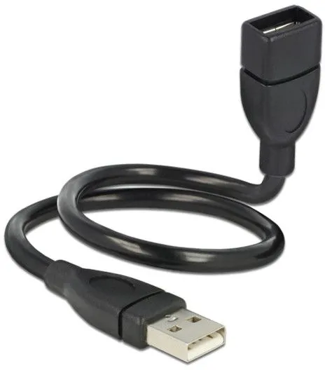 Delock ShapeCable - USB-förlängningskabel - USB (hona) till USB (hane) - 35 cm - svart