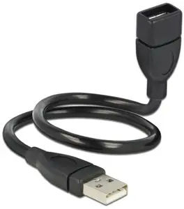 Delock ShapeCable - USB-förlängningskabel - USB (hona) till USB (hane) - 35 cm - svart