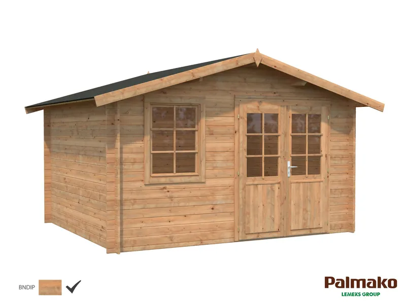 Palmako Klara Stuga 10,8 m²/inv. 10,4 m², utan golv, brun, impr.