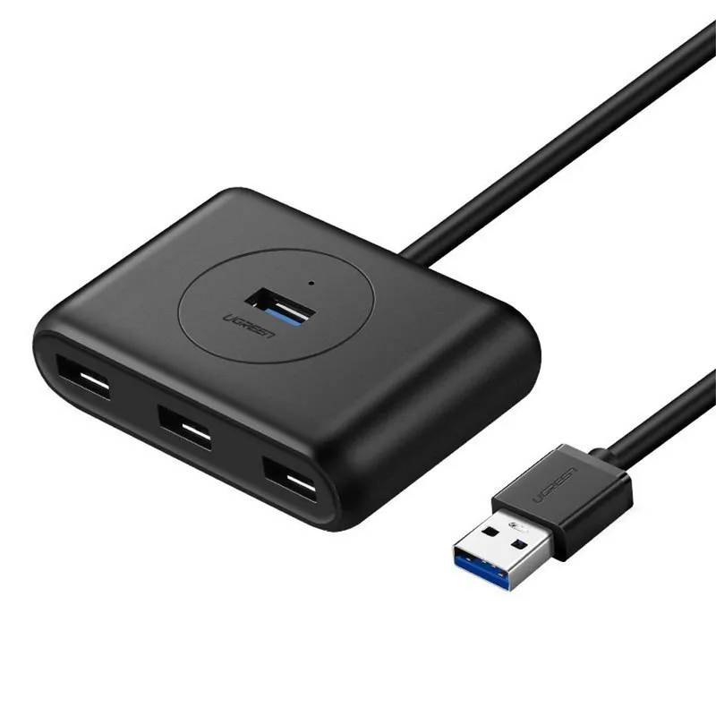UGREEN USB-A-hubb med 4 x USB-A 3.0, 1m – Svart