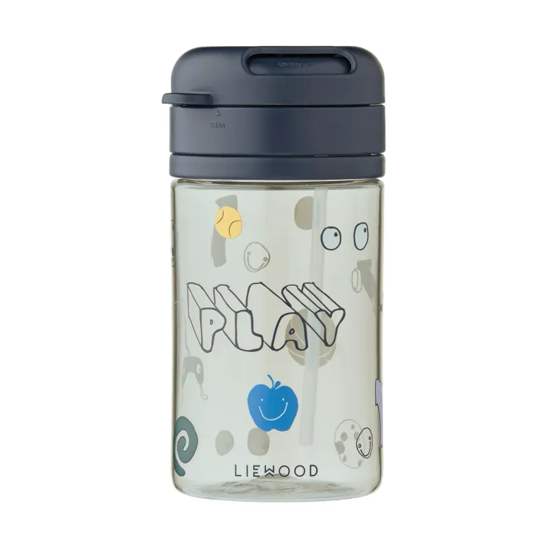 Pavia Tritan Mugg med Sugrör 500 ml Play/Dusty Peppermint Liewood