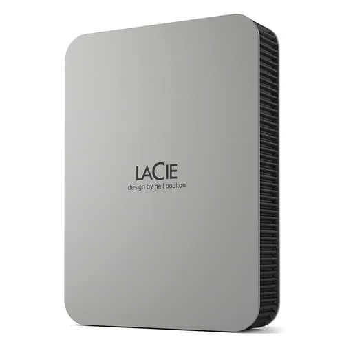 LaCie Mobile Drive STLP1000400 extern hårddisk 1 TB 2,5″ USB-C, Moon Silver