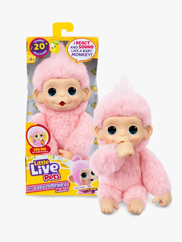 Little Live Pets My Baby Monkey Mini Luna Lemon – Little Live – Leksaksaffären