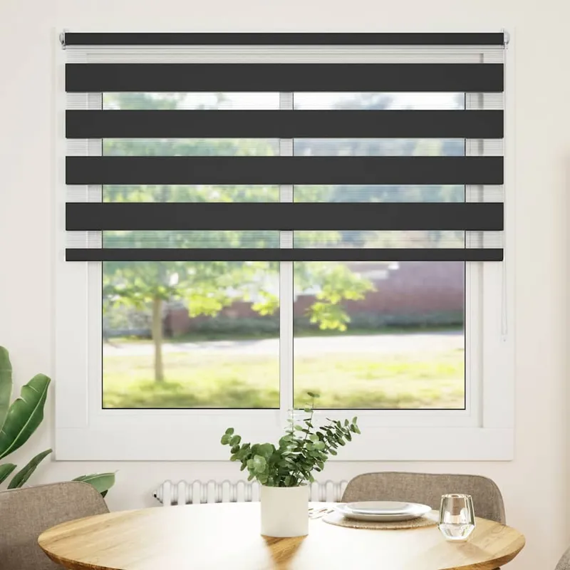 vidaXL Zebragardin 140,9×175 cm Tygbredd 136,7 cm svart
