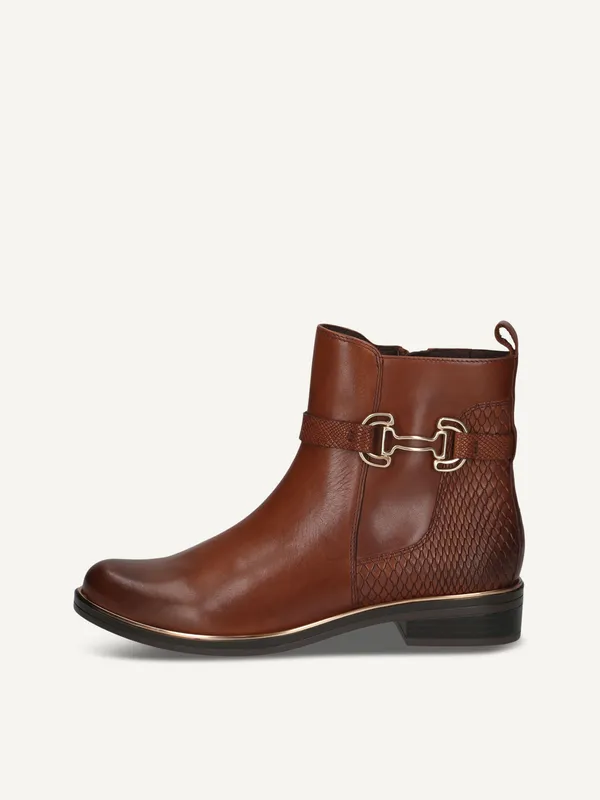 CAPRICE Bootie, brown, made of Leather with Block heel, Size 37.5 (#8065)