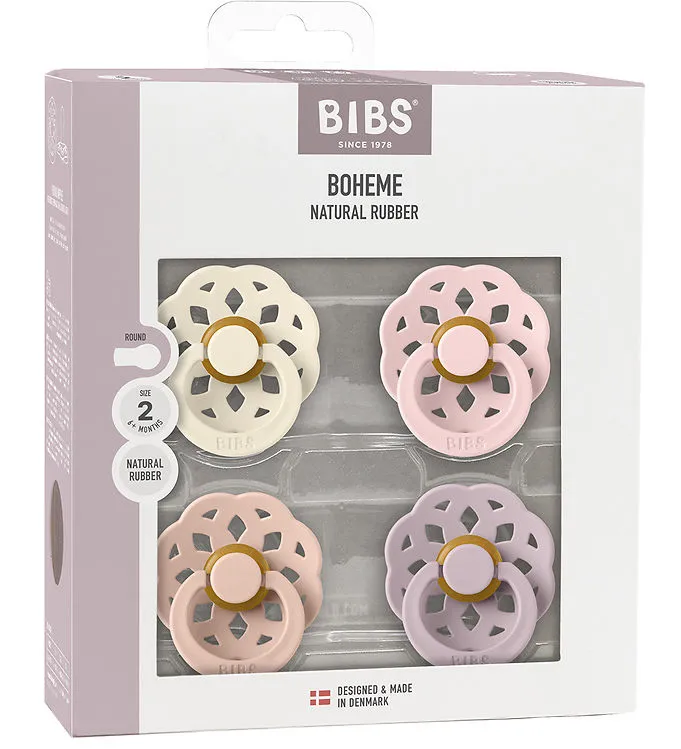 BIBS Böhmen Nappar – Stl. 1 – 4-pack – Rund – Ivory/Blush/Blosso
