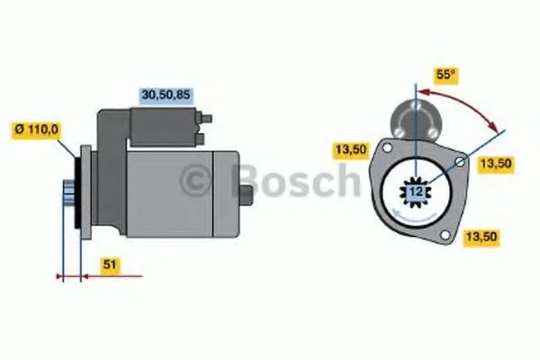 Startmotor BOSCH 0 986 022 260