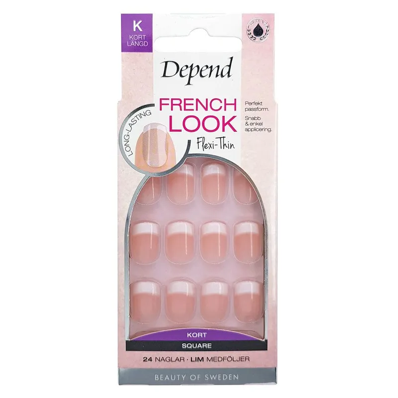 Depend French Look Rosa Square Kort 24 pcs