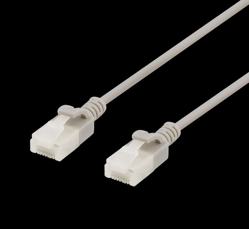 Network cable U/UTP Cat6a, slim, 3.5mm in diameter, 0.5m, gray
