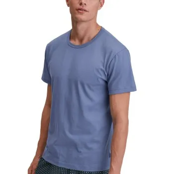 Calida Remix Basic Sleep T-shirt Blå bomull Medium Herr