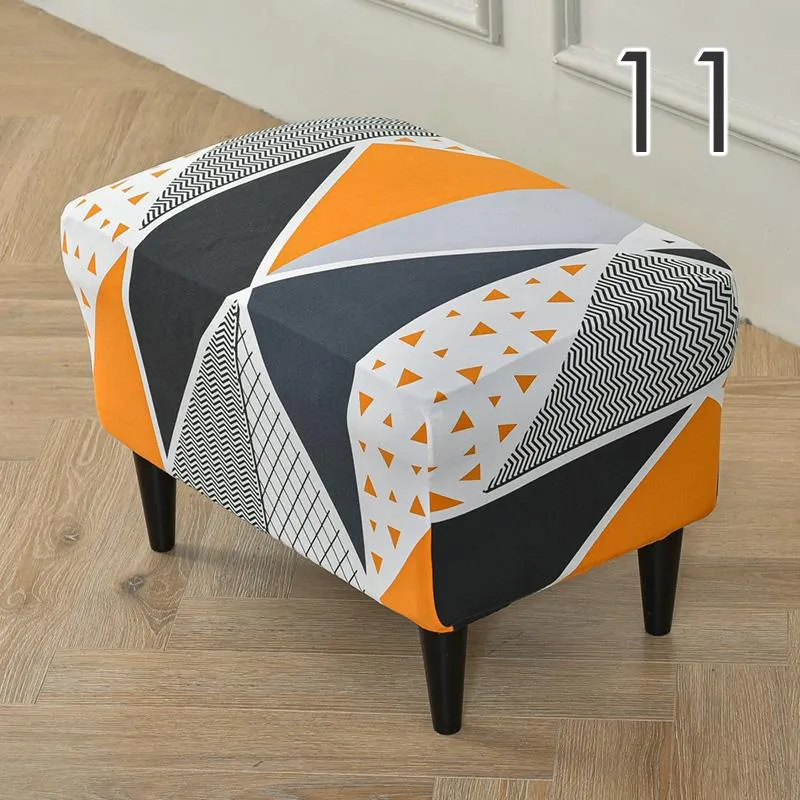 Ottomansk Krakk Trekk Spandex Rektangel Stretch Krakk Trekk Altomfattende Fotskammel Sofa Fothviler Trekkmøbelbeskytter