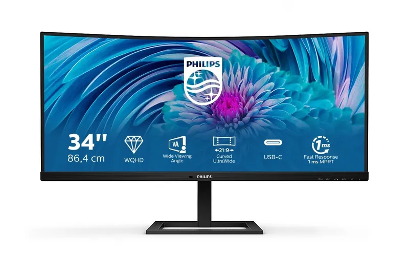 Philips E Line 346E2CUAE/00 platta pc-skärmar 86,4 cm (34″) 3440 x 1440 pixlar Wide Quad HD+ LCD Svart
