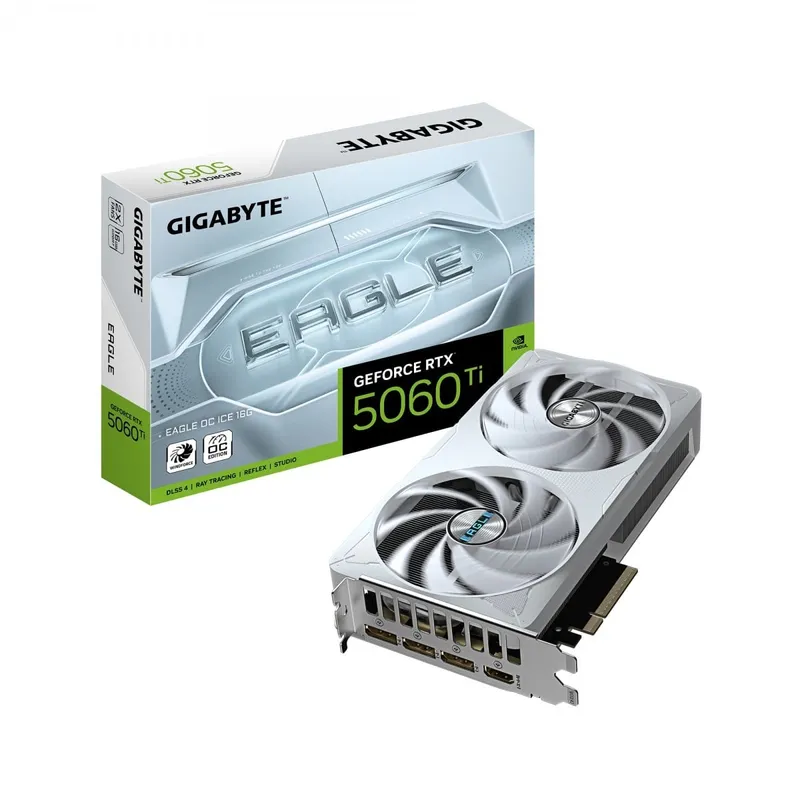 GIGABYTE GeForce RTX 5060 Ti EAGLE OC ICE - 16GB GDDR7 RAM - Grafikkort