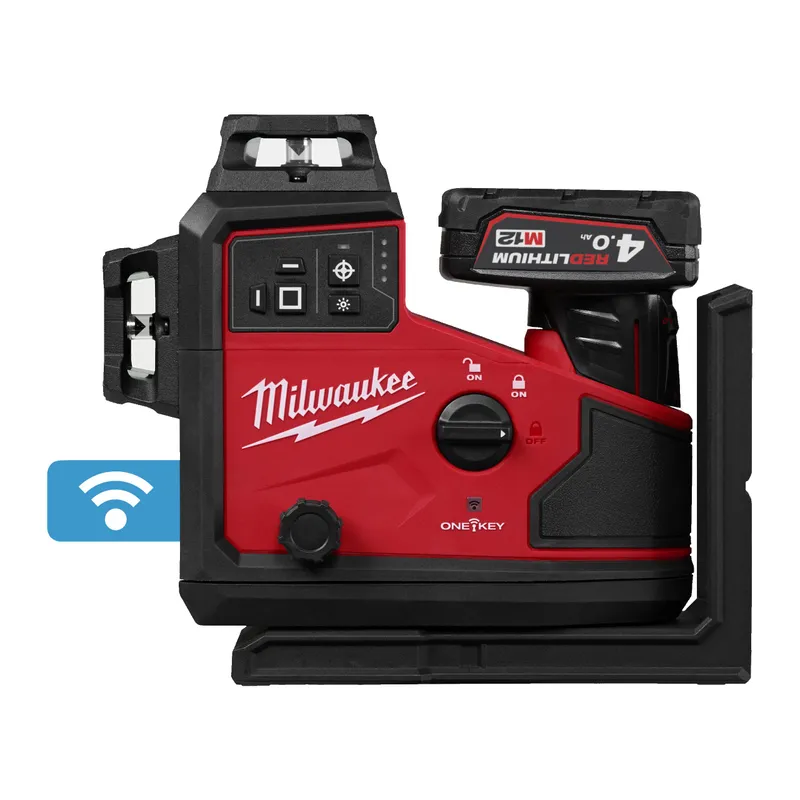Milwaukee M12 A3PLO-401C Treplanslaser med batteri och laddare