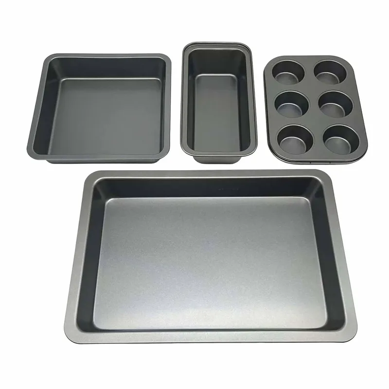Bakformsset med non-stick-beläggning - 4 delar i kolstål