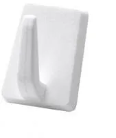 Habo 45880 Klädkrok självhäftande, vit plast, 4-pack