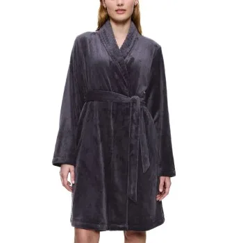 Triumph Fleece Robe Mörkgrå polyester 44-46 Dam