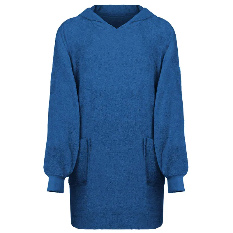 vidaXL Filt-hoodie KINN Marinblå L Bomull