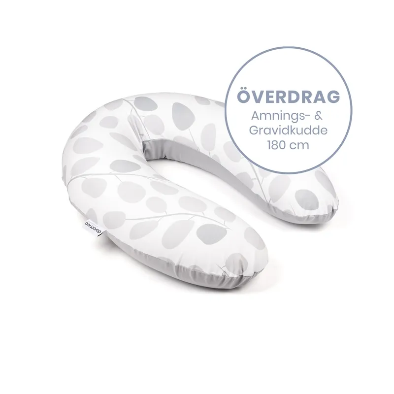 Doomoo Överdrag Amning & Gravidkudde Löv Grå
