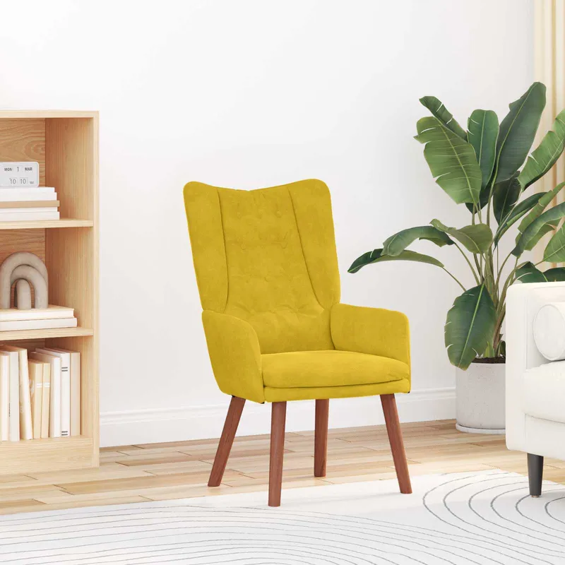 vidaXL fåtölj Gul 63 x 67 x 94 cm Sammet