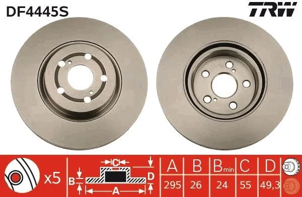 Bromsskiva TRW DF4445S