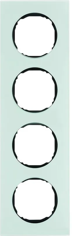 Hager 10142609 Täckram R.8, glas, vit 4-fack