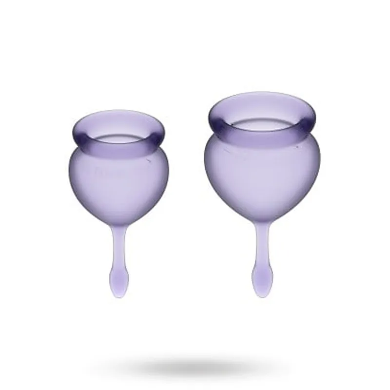 Satisfyer Feel Good Menstrual Cup Set Purple Menskoppar