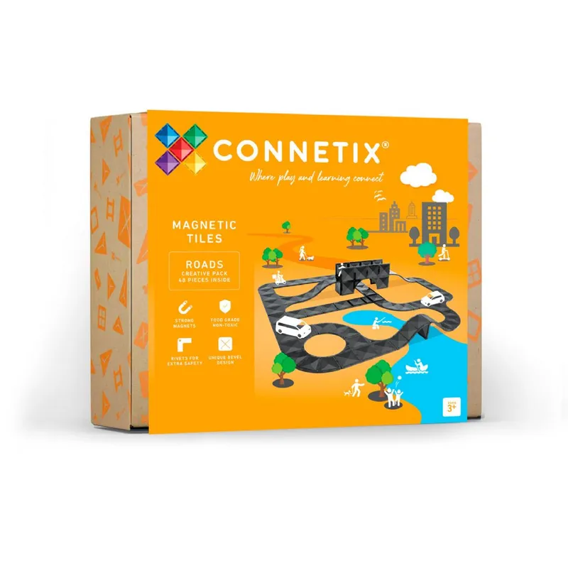 Connetix Magnetiska Byggklossar Vägset Creative Roads 48 Delar