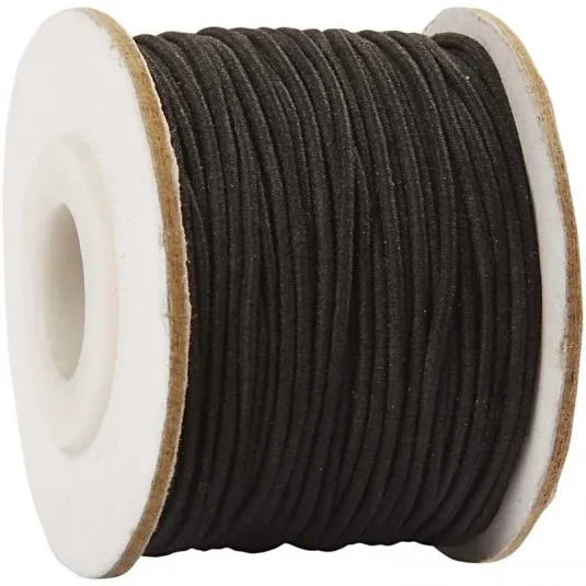 Gummitråd 1 mm 25 m svart