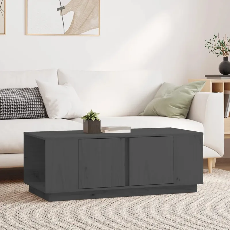 vidaXL Soffbord Grå 110x50x40 cm massiv furu (#0742)