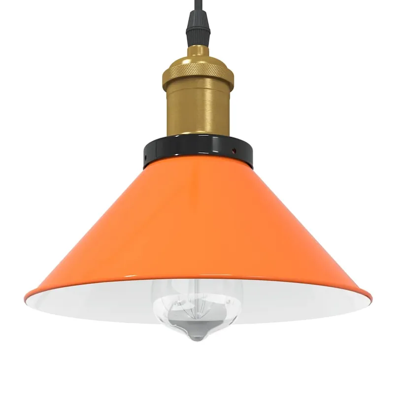 vidaXL Taklampa höjdjusterbar E27 glans orange Ø 22 cm metall