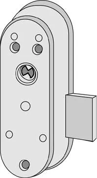 ASSA 2592 Skåplåshus höger, förzinkat