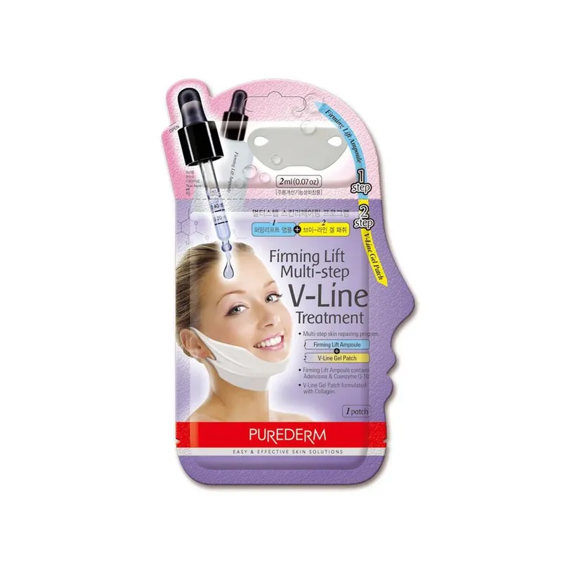 PUREDERM – MULTI STEP V-LINE Zabieg 2-etapowy ujędrniający na podbródek i linię żuchwy, 2g + 8g