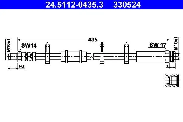 ATE 24.5112-0435.3 Bromsslang