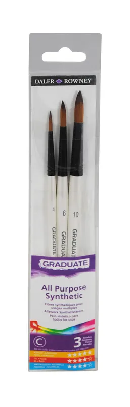 Penslar Mixed Media runda 3-p, Daler-Rowney Graduate