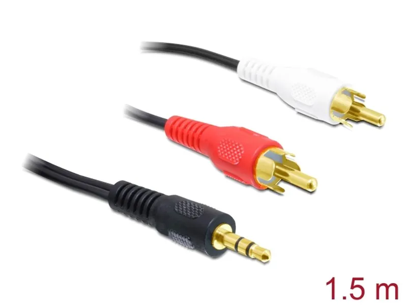 Delock Ljudkabel 3,5 mm stereojack hane till 2 x RCA hane 1,5 m