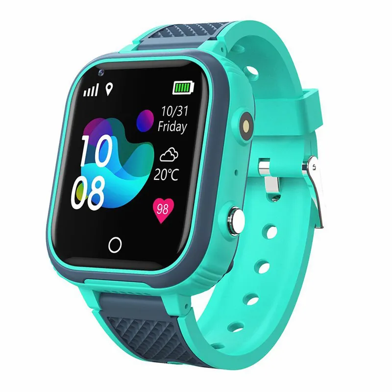Kids Smartwatch 4G GPS Tracker Kids Mobile Smartwatch med WiFi, SMS, samtal, röst- och videochatt, blå
