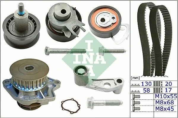 Kamremssats med vattenpump INA 530 0360 30