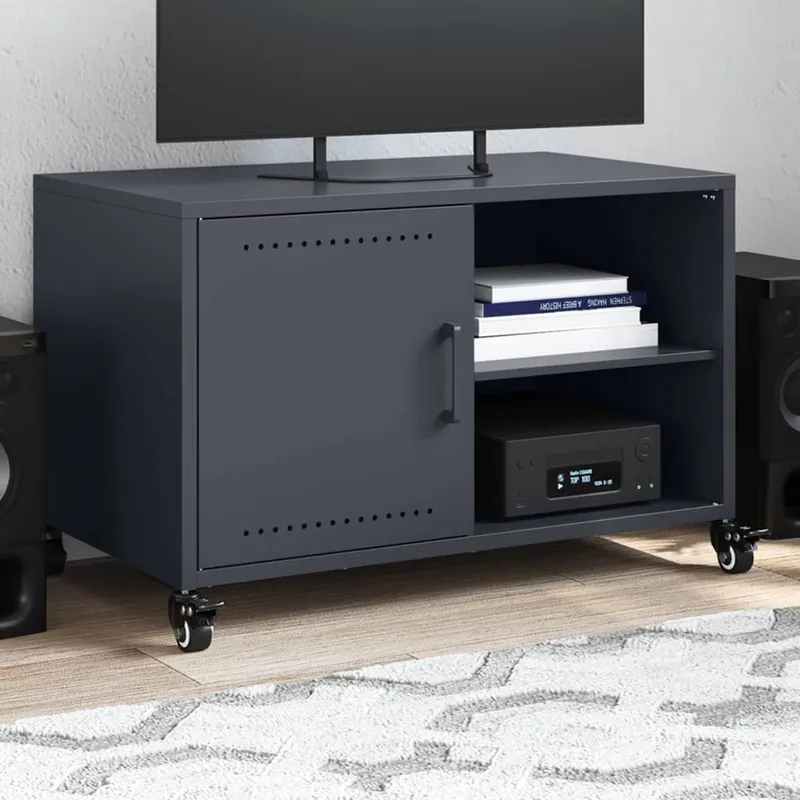 vidaXL Tv-bänk antracit 68x39x43,5 cm stål