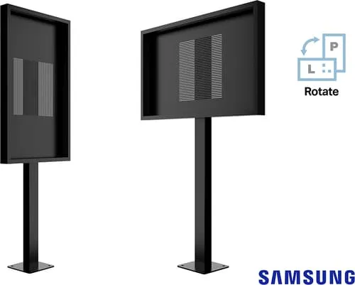 Multibrackets M Pro Series stand - totem - for digital signage LCD panel - rotate - black RAL 9005 - Max 63 kg - recommended for 55″