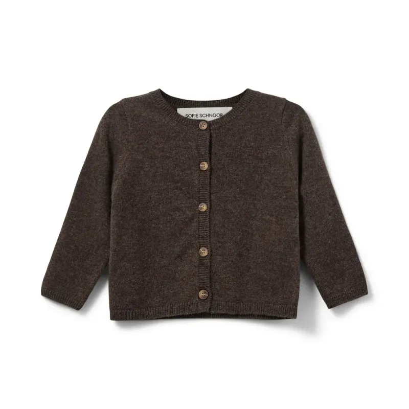 Sofie Schnoor Cardigan - Stickad - Ull - Cisse - Brown Fudge (#2479)