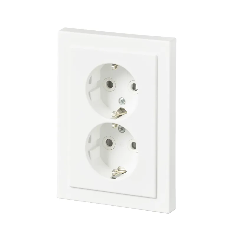 ABB 302EUJT-884 Vägguttag 2-vägs, vit, jordad
