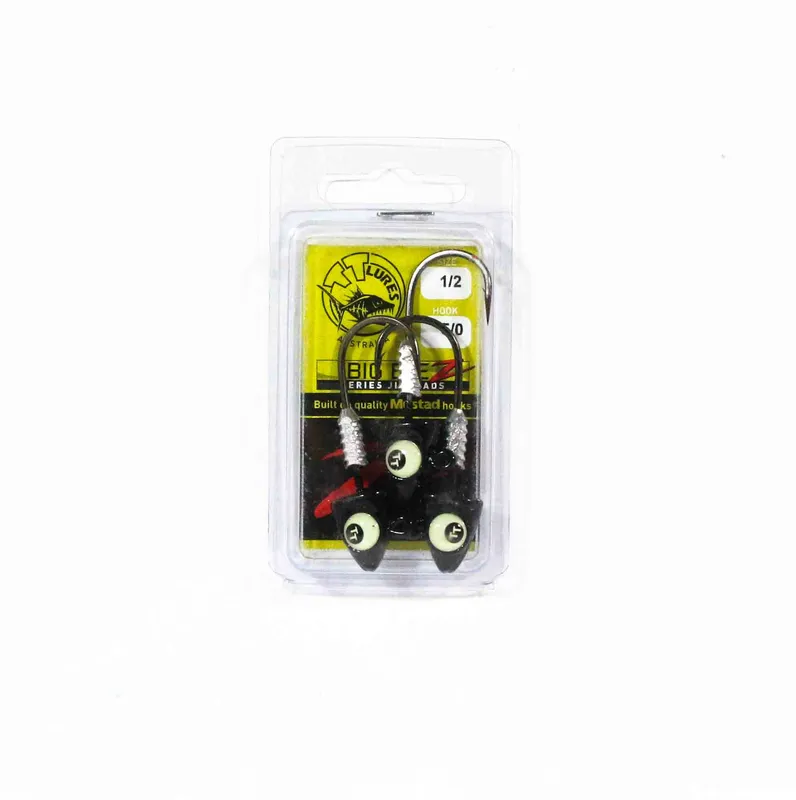 Tackle Tactics TT Big EyeZ Jig Head 1/2 oz 5/0 Black Glow EyeZ (5154)