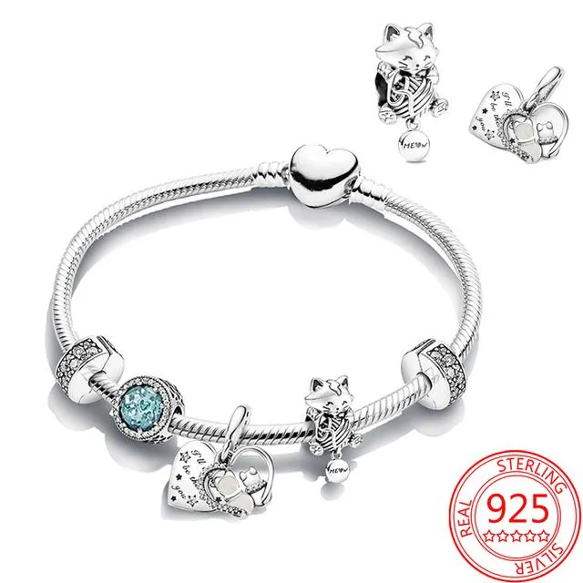 Luksuriøst 925 Sterlingsølv Moment Armbåndssett Blått Roaming Galaxy Murano Armbånd Jente Statement Mote Sjarm Smykker Gave 17